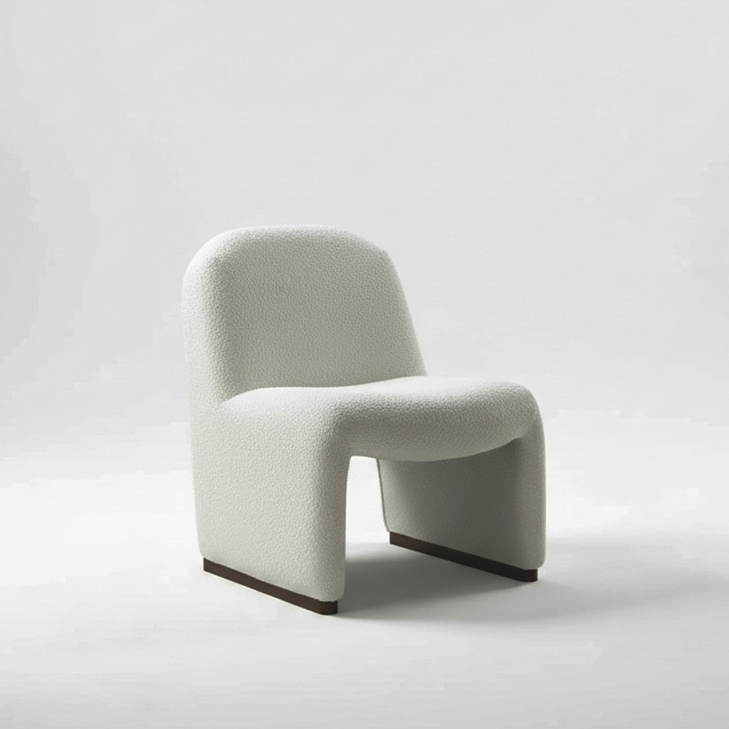Arca-Dining-Chair Arca Dining Chair - White Bouclé Modern Furniture