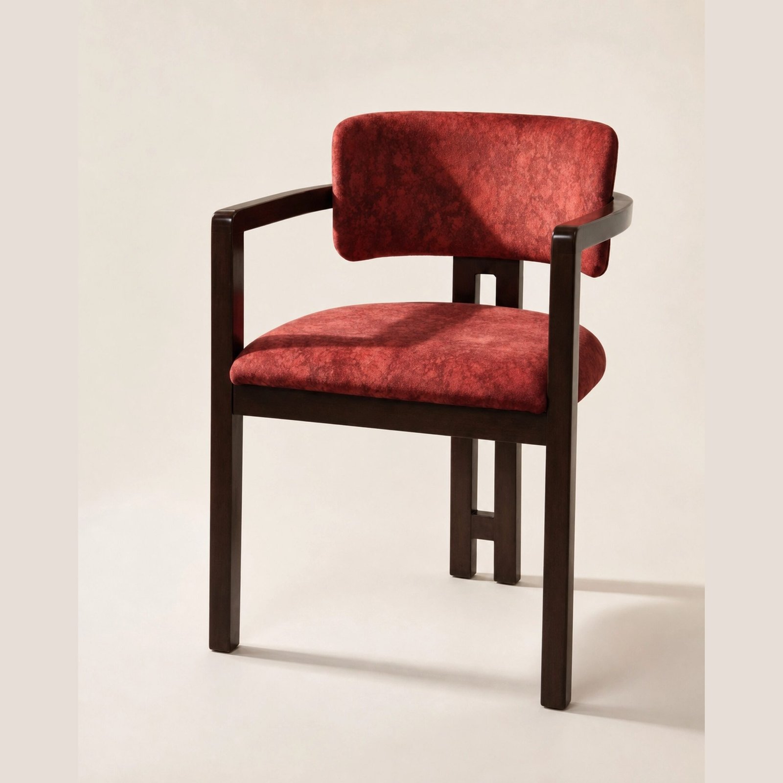 chair front view crimson Crimson Royale velvet dining chair front view