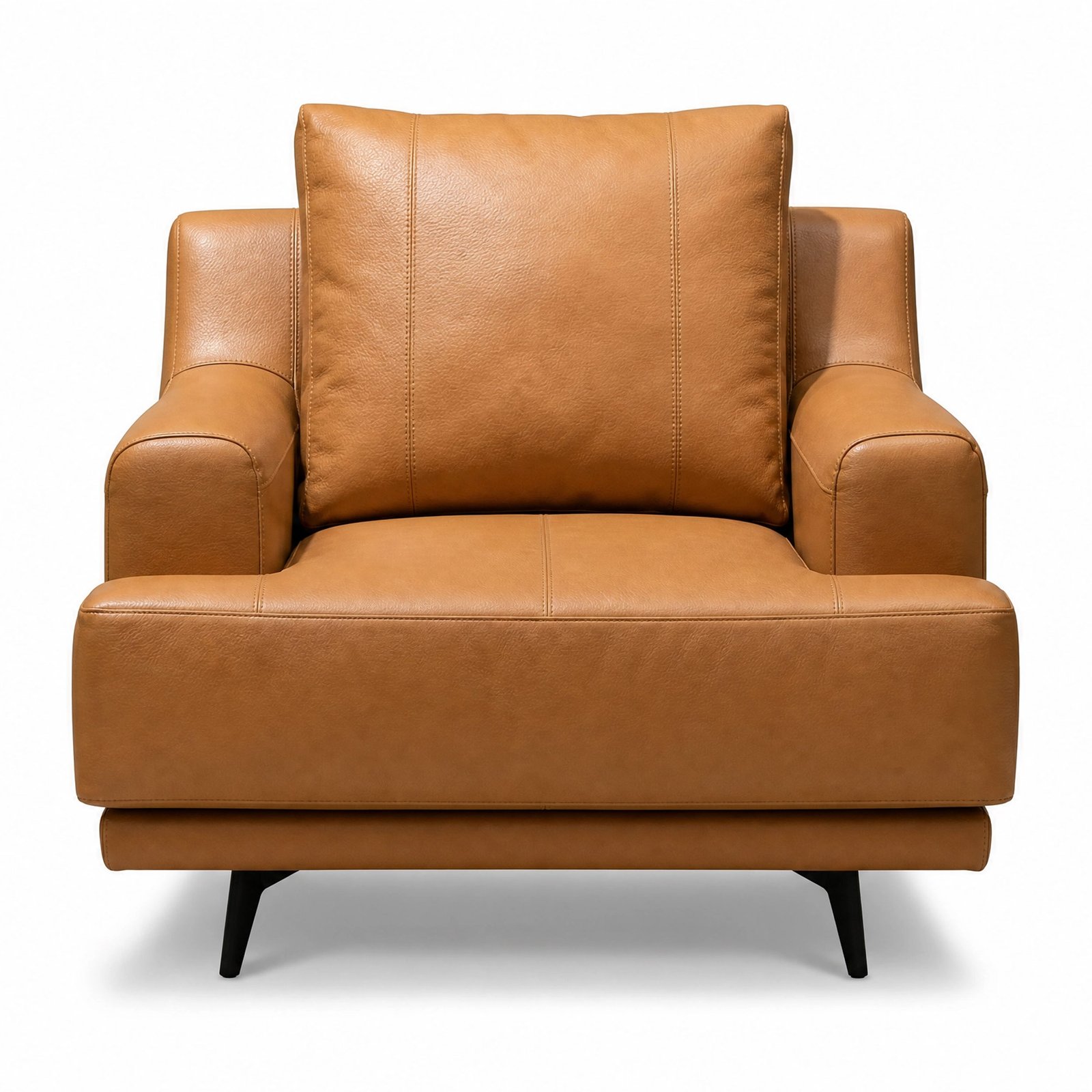 leo sofa front Leo accent chair mid-century cognac leather armchair