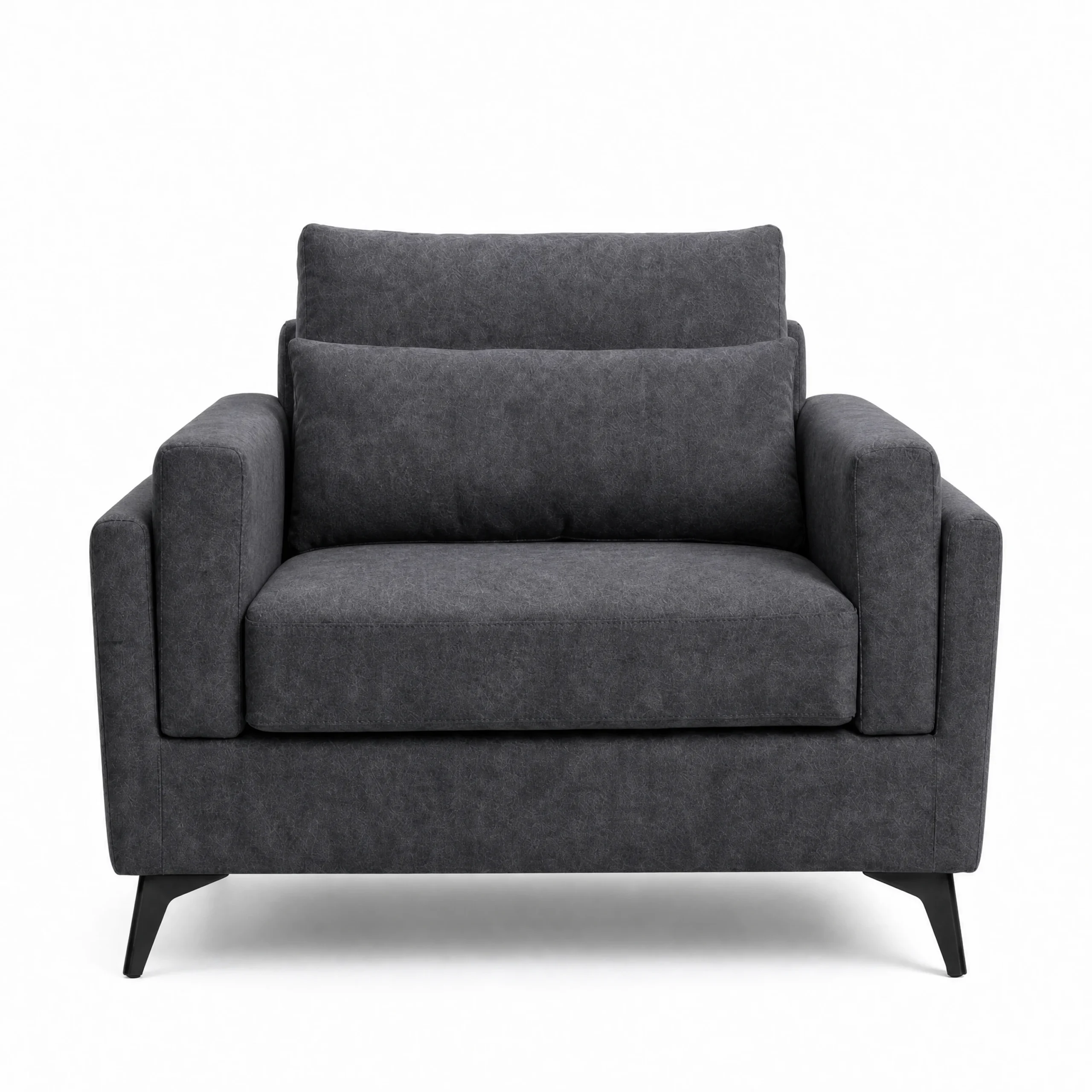 Sori single seater armchair charcoal front view Sori single seater armchair charcoal front view